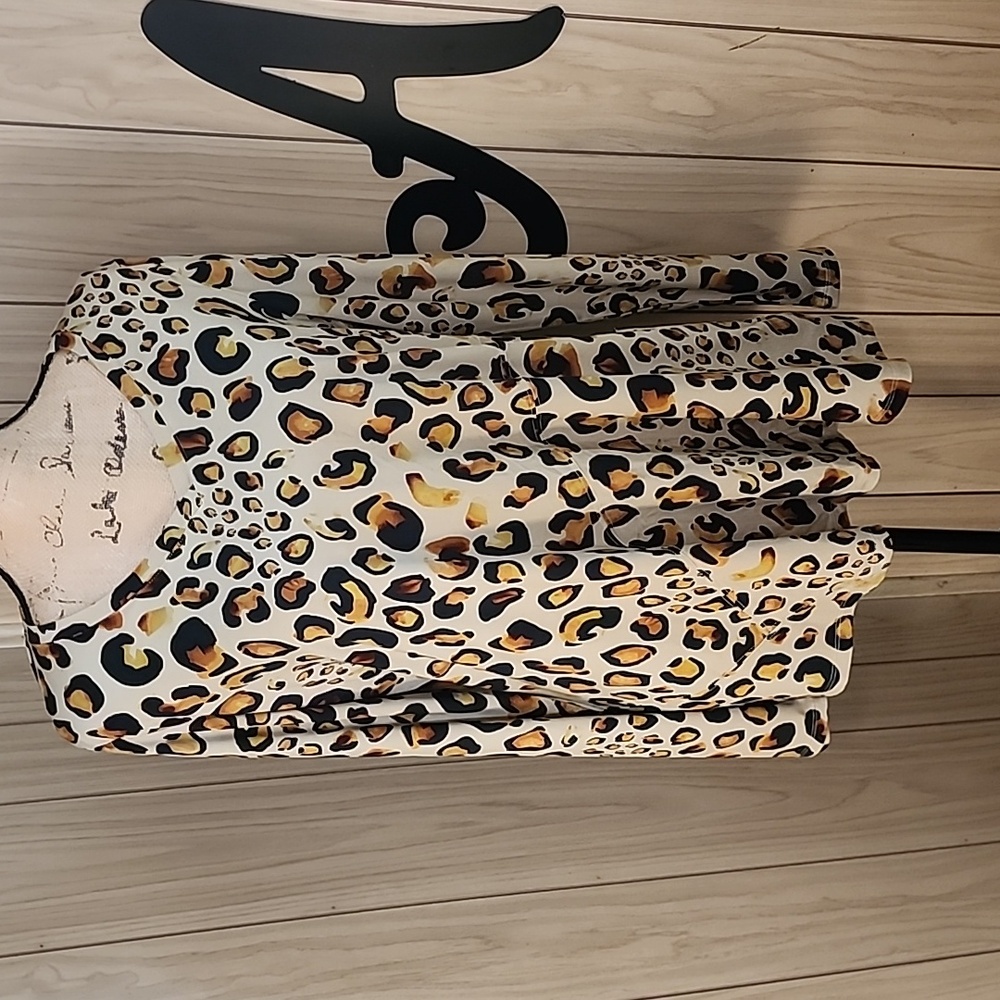 LOGO by Lori Goldstein Animal Print Long Sleeve Top